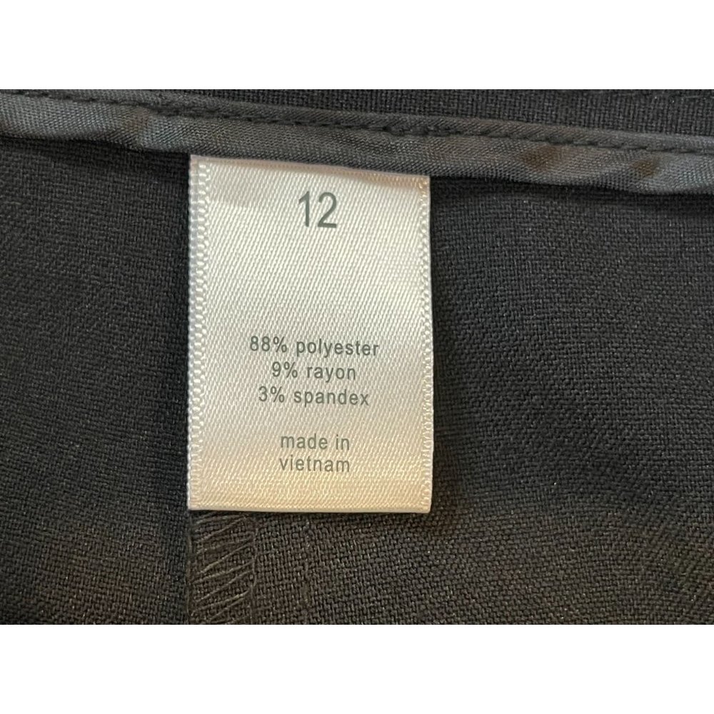 Fashion Bug Womens Dress Pants CW13010984 Wide Leg Front Button Black Size 12 - Picture 10 of 11